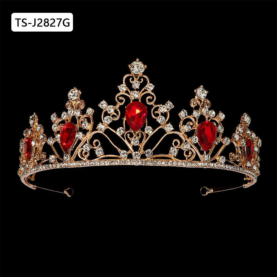 Gold Color Tiaras and Crowns for Women Wedding Bridal Hair Accessories Pearl Rhinestone Headpiece Bride Headdress Prom Jewelry