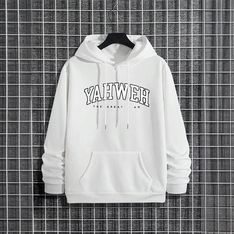 Street Style Mens YAHWEH Hoodies 2025 Urban Fashion Trendy Hooded Sweatshirt Male Hip Hop Casual Wear Autumn Winter Cool Hoody