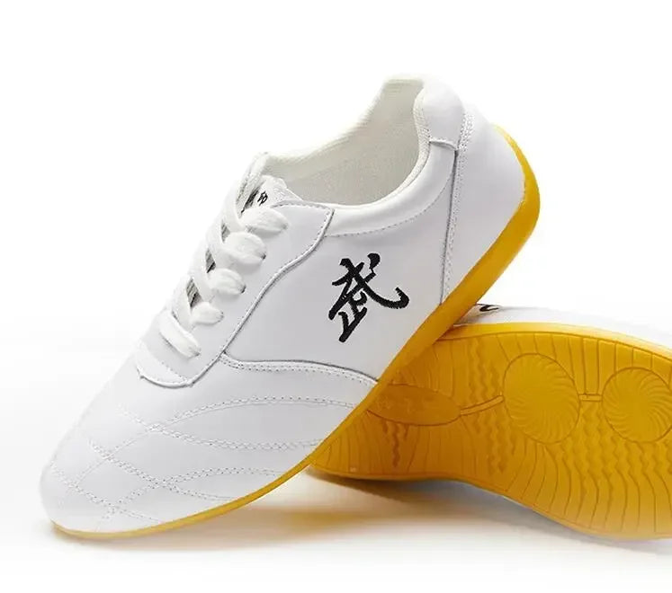 Men Woman Genuine Leather Wushu Tai Chi Kungfu Glamorous Shoe Routine Martial Arts Shoes Professional Competition Shoes big 46