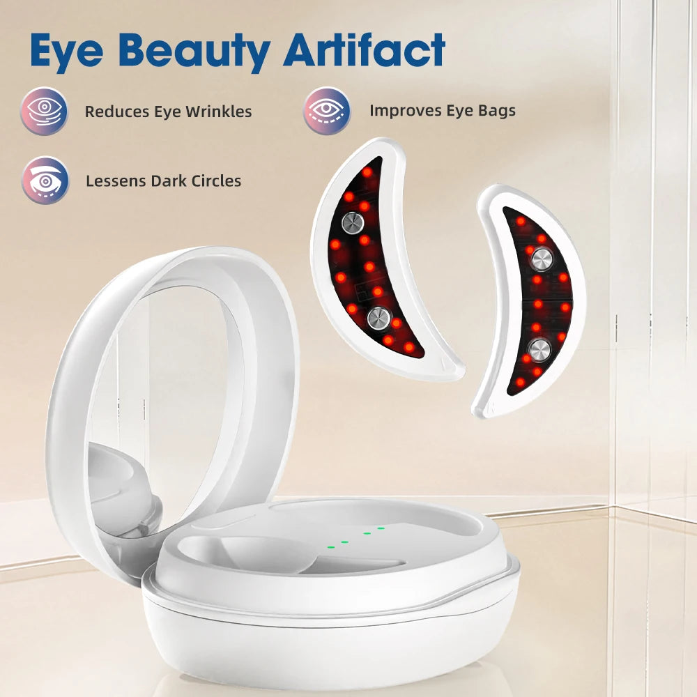 Electric Portable Ems Red Light Therapy Massage Led Eye Patch With Microcurrent Eye Care Device Anti-aging Dark Circles Remover