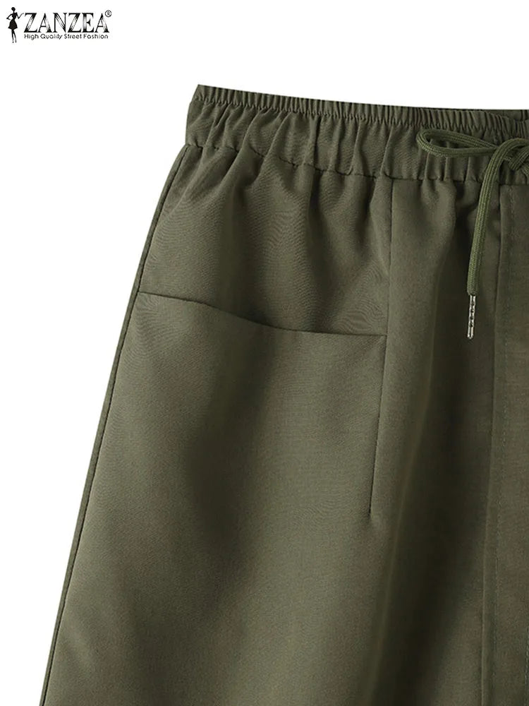 ZANZEA Fashion Women Autumn High Waist Skirts Solid Long Jupes Elegant OL Work Faldas Saia Stylish Holiday Midi Skirt Streetwear