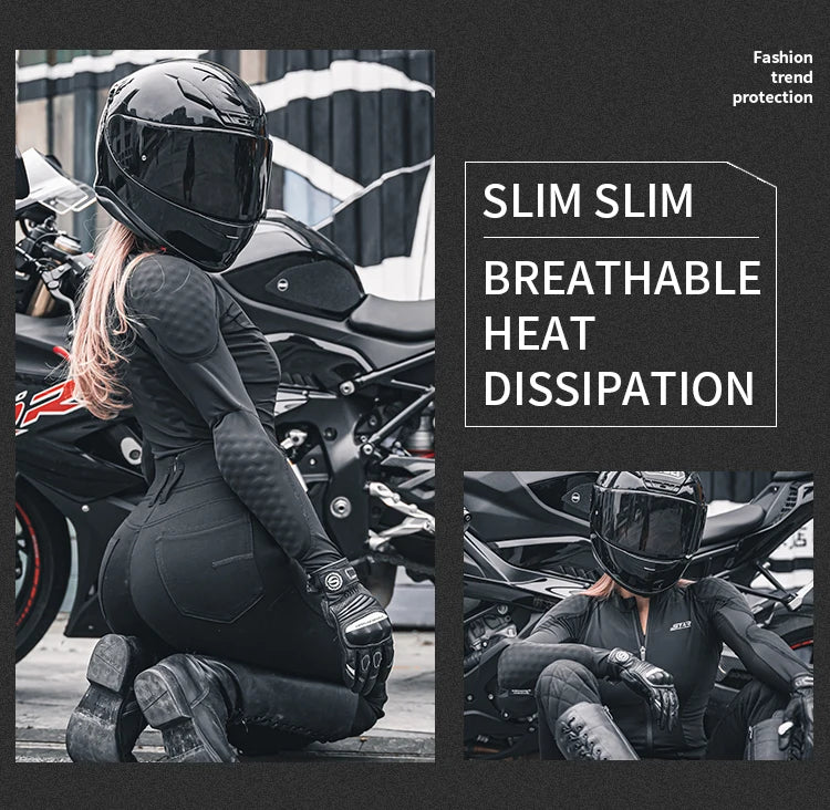 Women Motorcycle Soft Armor Full Body Summer Motorbike Skiing Protective Jacket Lady Motocross Racing Undershirt CE Approved