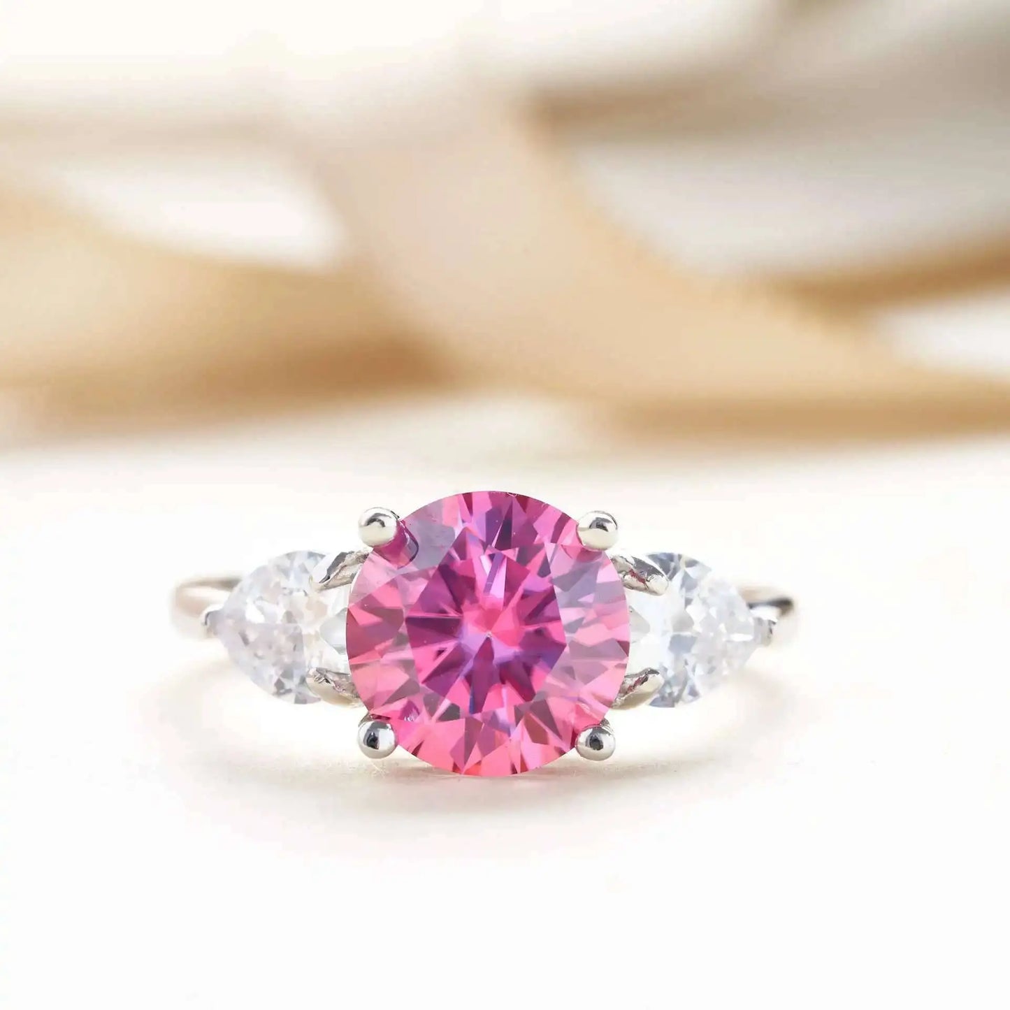 Luxury 9mm 3ct D Color Moissanite Rings Classic 4 Prong S925 Sterling Silver Fine Jewelry Dating Gift For Women Wedding Bands