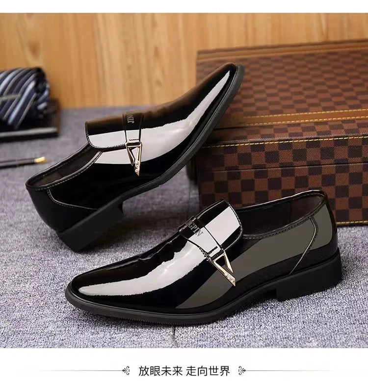 Business Leather Shoes for Men British Style Men's Office Dress Shoes Comfortable Slip-on Male Loafers Hot Daily Casual Shoes