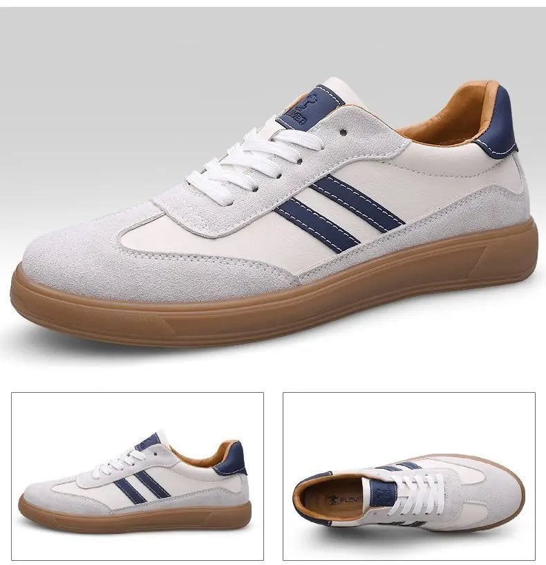 High Quality Leather Sneakers Men Trainers Classic Casual Sports Shoes Man Flat Sneakers Outdoor Non-slip Men's Skateboard Shoes