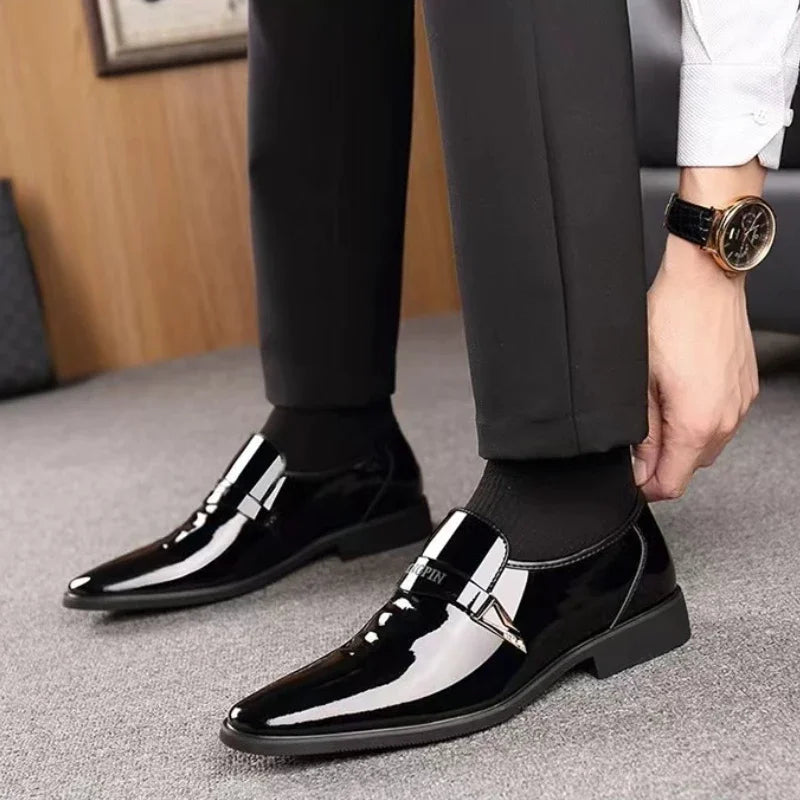 Business Leather Shoes for Men British Style Men's Office Dress Shoes Comfortable Slip-on Male Loafers Hot Daily Casual Shoes