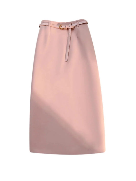 High Waist Suit Sle  Skirt Korean Spring Autumn New Wrap around a Line Skirt for Women Casual Loose Fit a pe