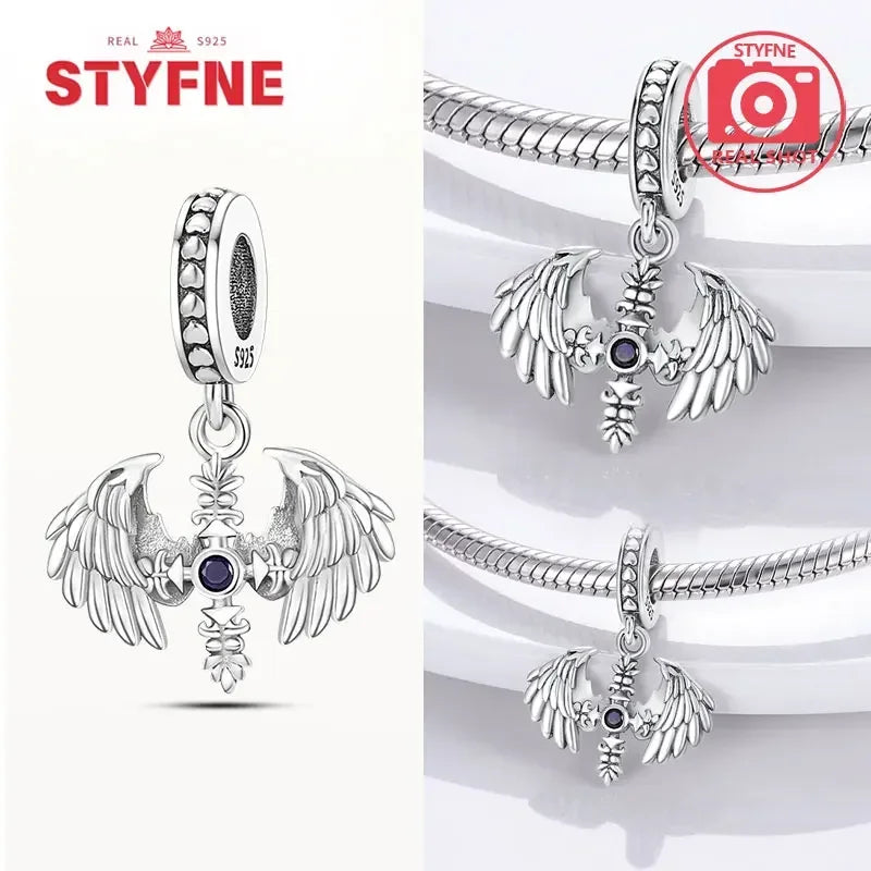 925 Silver Charms Religion Heart Lucky Eye Cross Beads For Original Bracelet Making Pendant for Women Fine Jewelry gifts