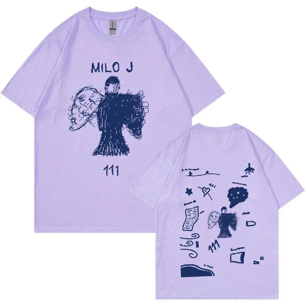 Rapper Milo J 111 Album Merch T Shirt Men Women Clothes Harajuku Hip Hop T-shirt Vintage Cotton Short Slevee T-shirts Streetwear