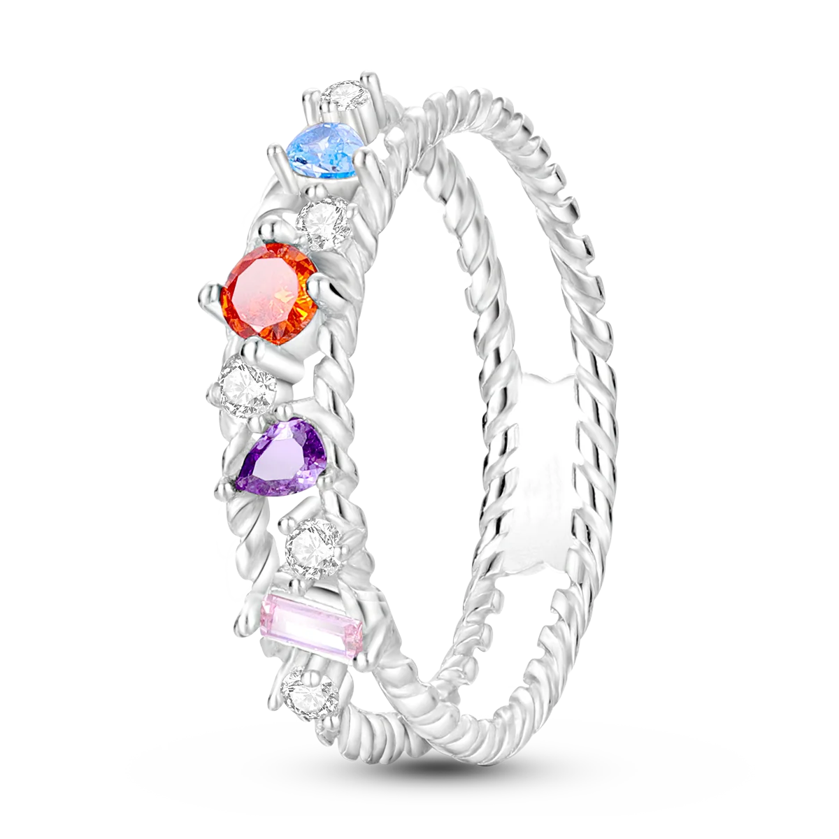 Silver Plated Women Luxury Stackable Ring Real Infinite Flower Daisy Fine Jewelry Rings For Engagement Weddling Party