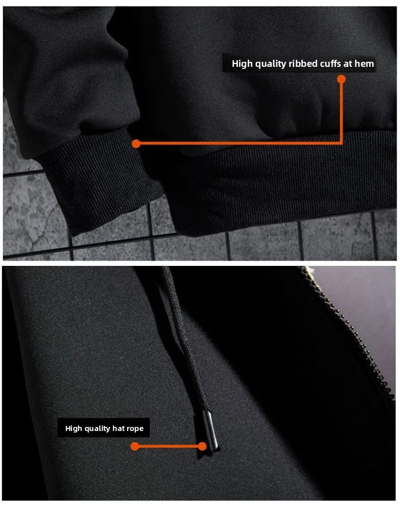 Men's Sherpa Lined Zip Hoodie Heavyweight, Winter Fleece Jacket S-5XL, Oversized Pullover Coat with Hood for Cold Weather