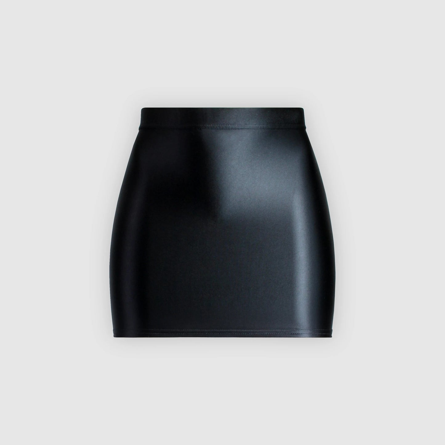 MJINM Women's Shiny Satin Glossy Skirts Hip Wrap One Step Skirts Smooth Bodycon Elastic Waist Half-body Causal Mini Short Skirts