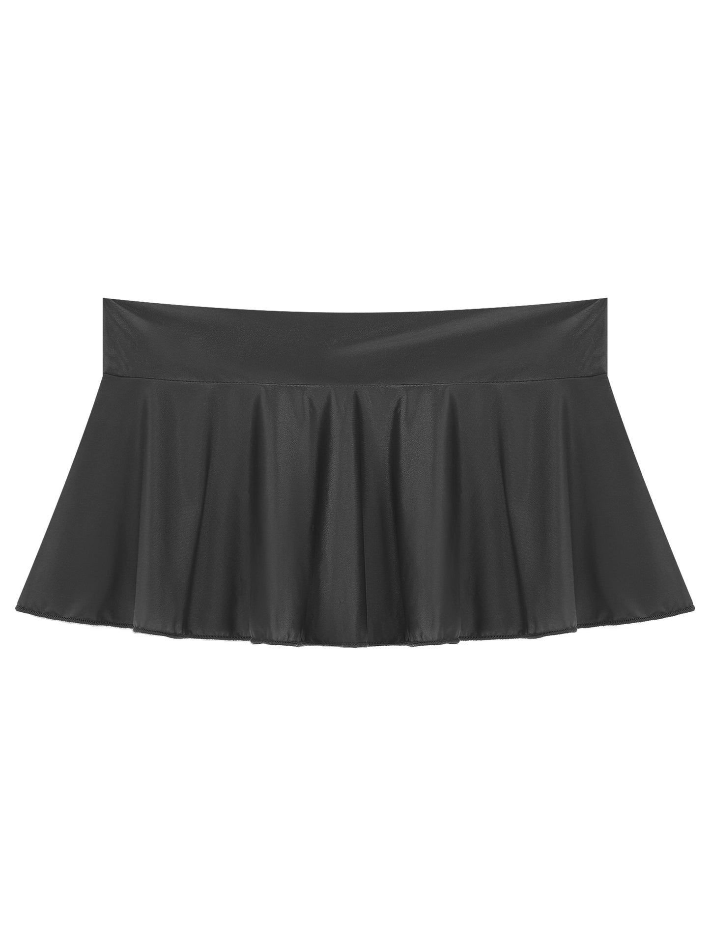 Skirts for Women Korean Fashion Mini Skirts Solid Color Sexy Miniskirt Clubwear Glossy Ruffled Short Rave Mini Skirt Y2k Clothes