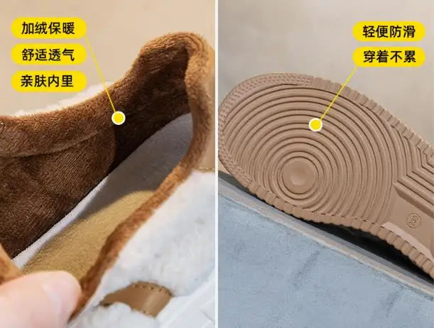 6CM Pink Natural Genuine Leather Fashion Breathable Casual Women's Shoes Platform Warm Plush Winter Autumn Comfy Ankle Booties