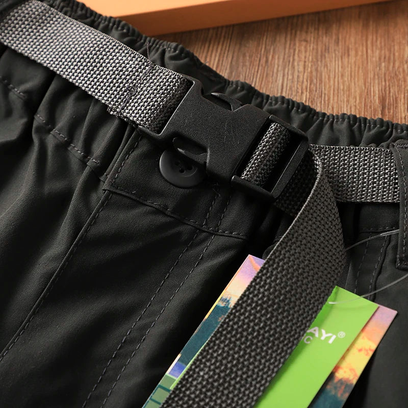 Outdoor Men's Windproof Waterproof Hiking Sports Loose Straight Multibag Workwear Casual Long Trousers Faionable Urban Sle