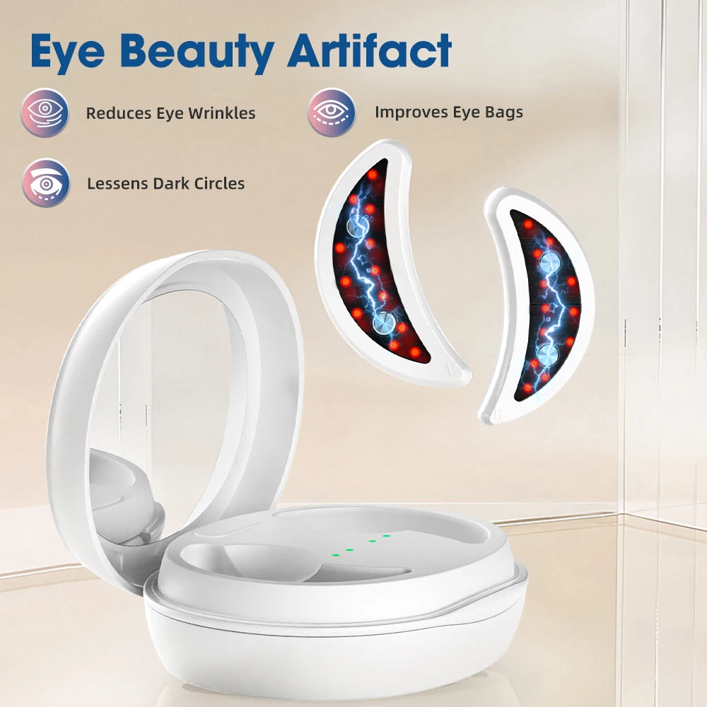 Electric Portable Ems Red Light Therapy Massage Led Eye Patch With Microcurrent Eye Care Device Anti-aging Dark Circles Remover