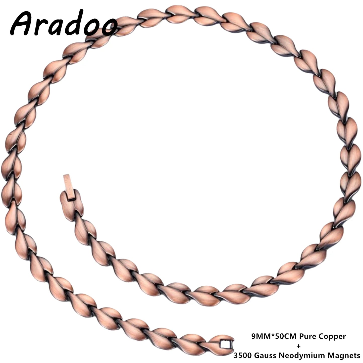 ARADOO Pure Copper Necklace for Women Magnetic Collar Leaf-shaped Design Jewelry Gifts