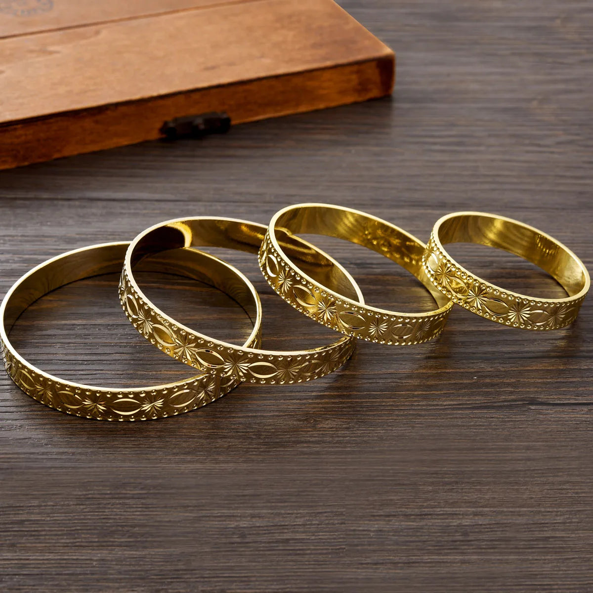 50MM/55MM/65MM/70MM Dubai Wedding 9k Color Bangle For Women Ethiopian Jewelry Bangles Bracelets Girl Birthday Jewelry Gifts #137