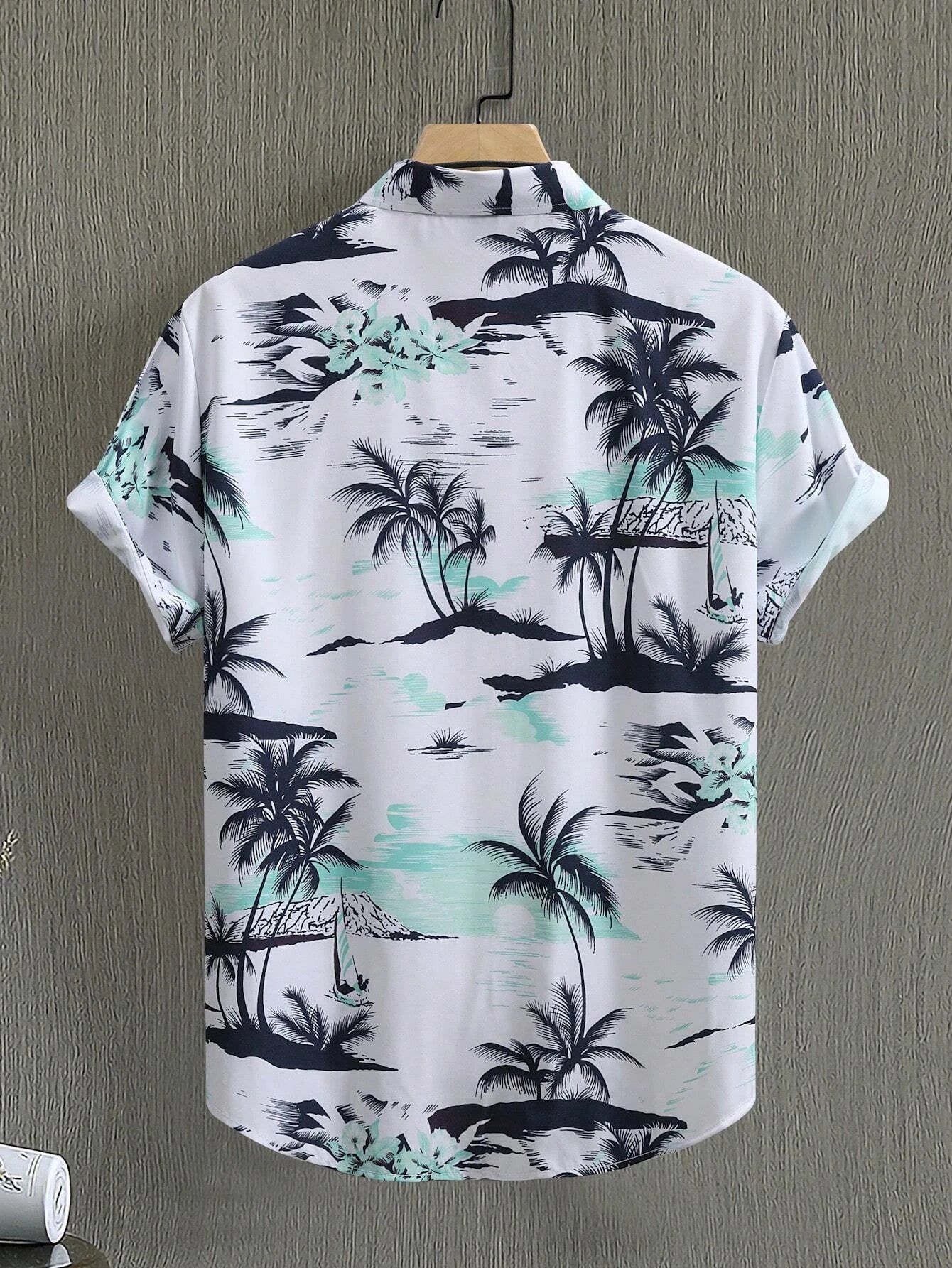 Hawaiian Shirt Man Print Casual Thin Beach Slim Fashion Shirt High Quality Luxury Black Social Vintage Funny Oversized Clothes