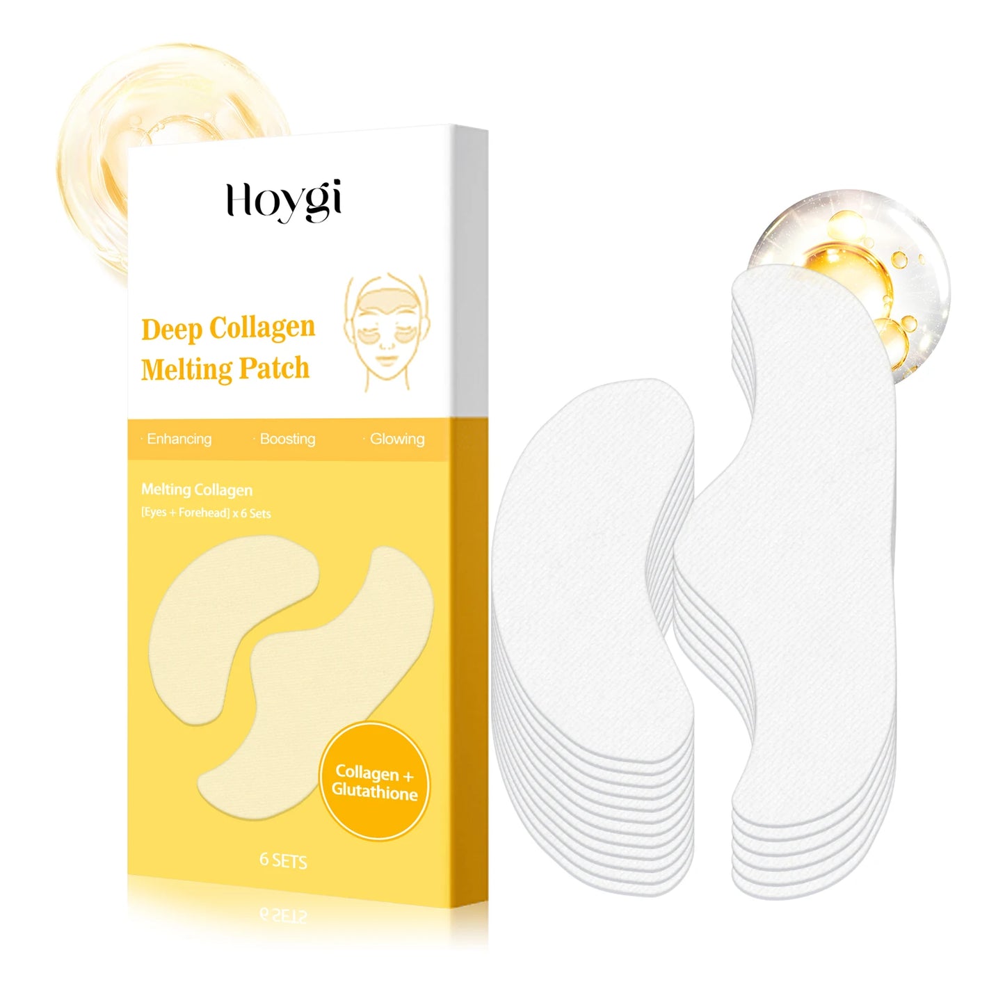 HOYGI Collagen Protein Patche Film Water Soluble Soluble Absorbable for Forehead Eye Area Moisturizing Essence Patch Face Care