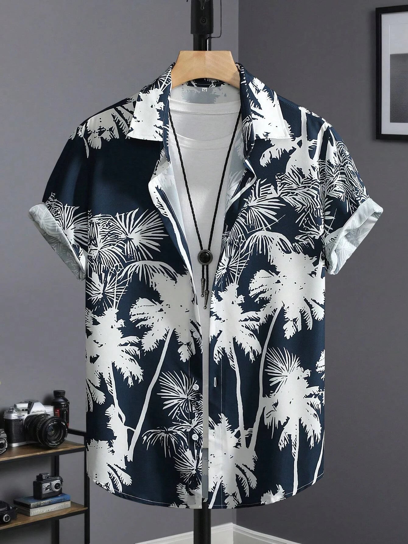 Hawaiian Shirt Man Print Casual Thin Beach Slim Fashion Shirt High Quality Luxury Black Social Vintage Funny Oversized Clothes
