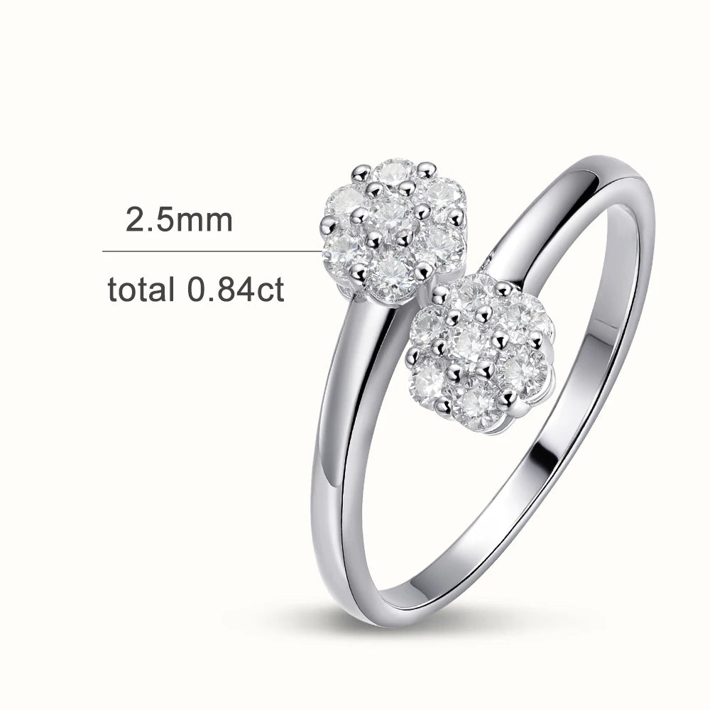 KNOBSPIN GRA Certified 2.5mm Flower Moissanite Wedding Rings for Women 100% s925 Sterling Sliver Ring Jewelry Wholesale