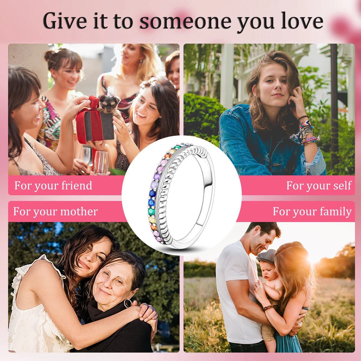 Silver Plated Women Luxury Stackable Ring Real Infinite Flower Daisy Fine Jewelry Rings For Engagement Weddling Party