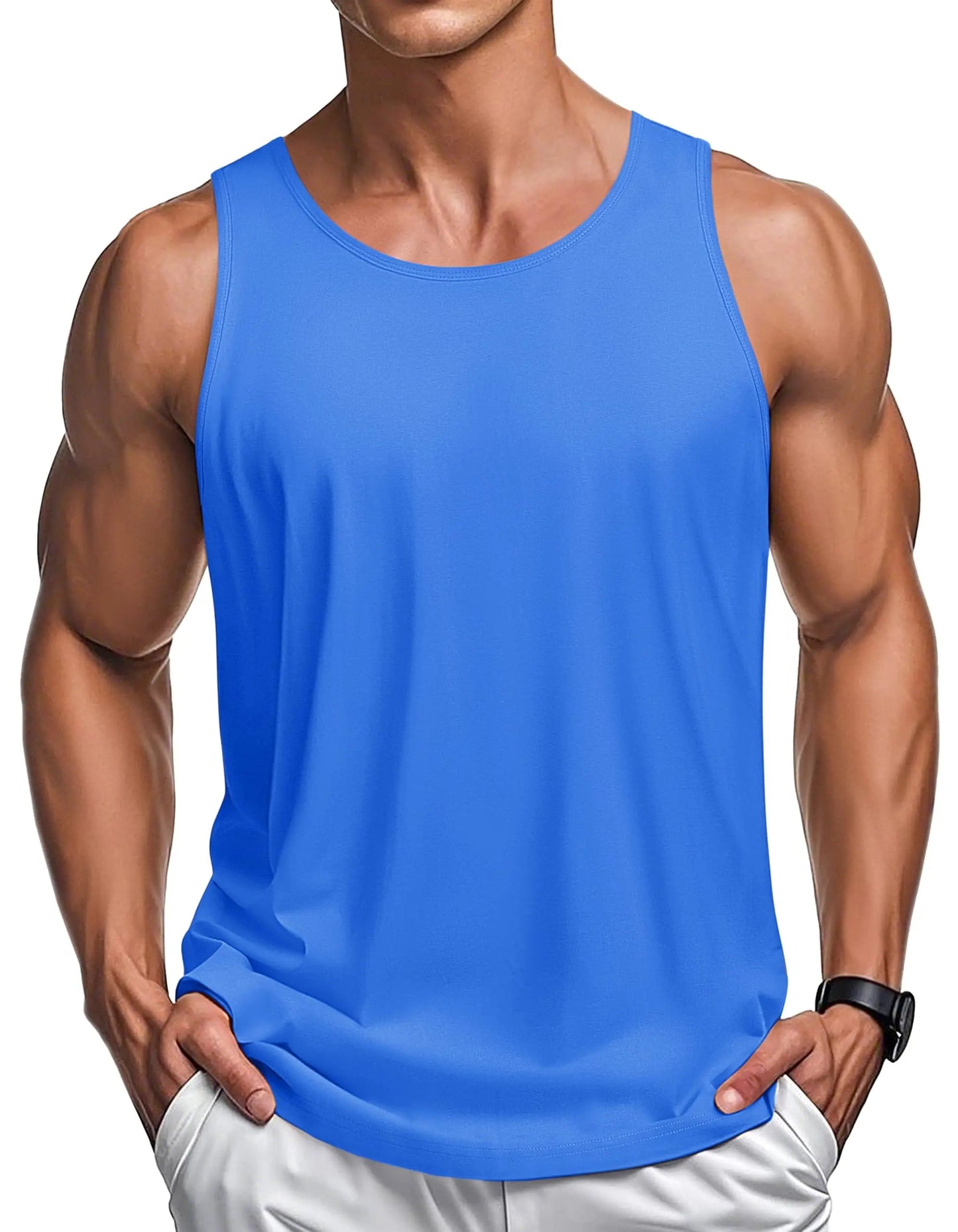 MAGCOMSEN Men's Tank Tops Cotton Sweat-wicking Breathable Muscle Sports Sleeveless Shirt Gym Exercise Outdoor Sports and Beach