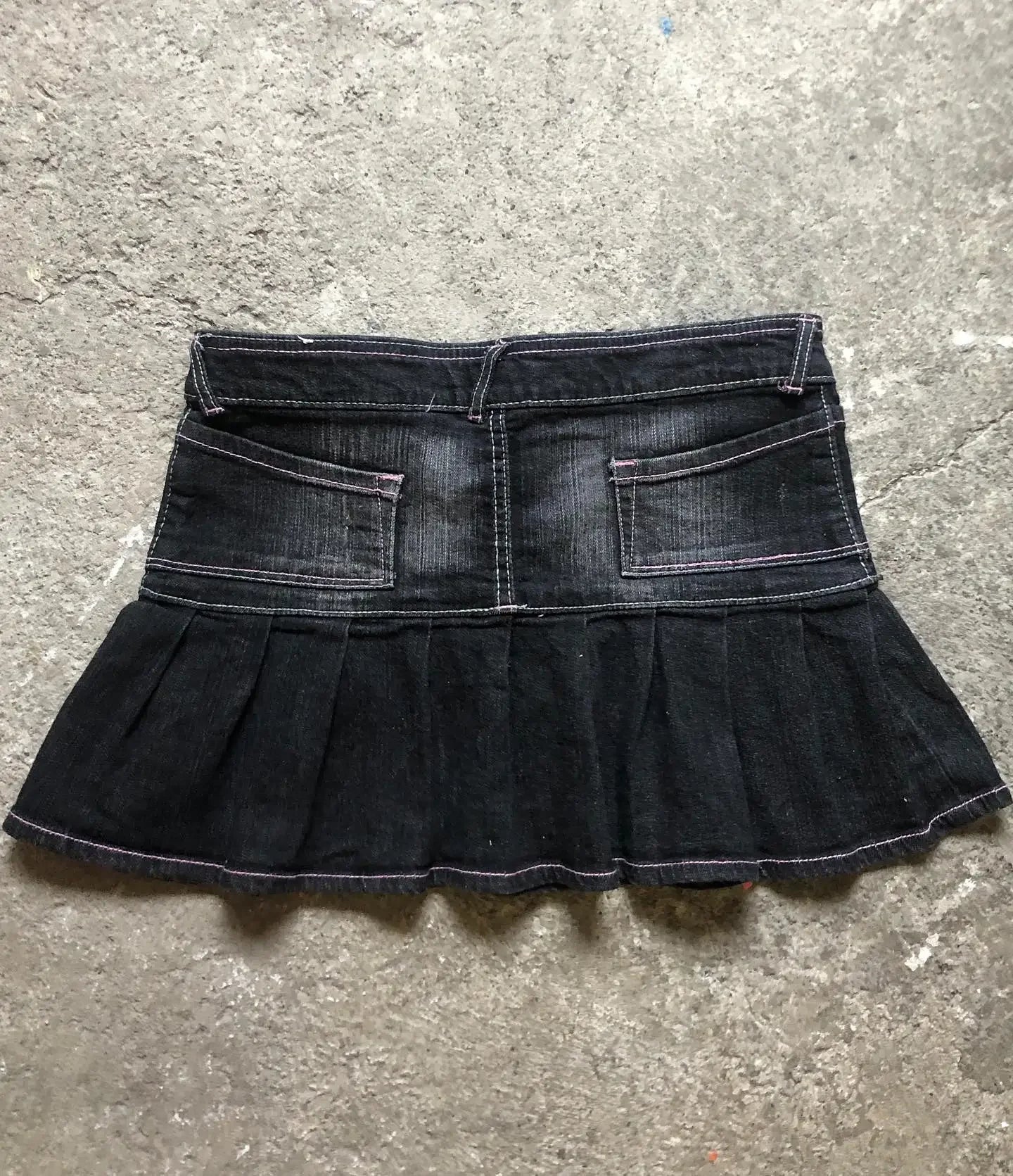 Korean Style Pink Letter Low Waist Slim Mini A Word Denim Skirt Women's Y2K New Harajuku Goth Sexy Spice Girl Fashion Streetwear