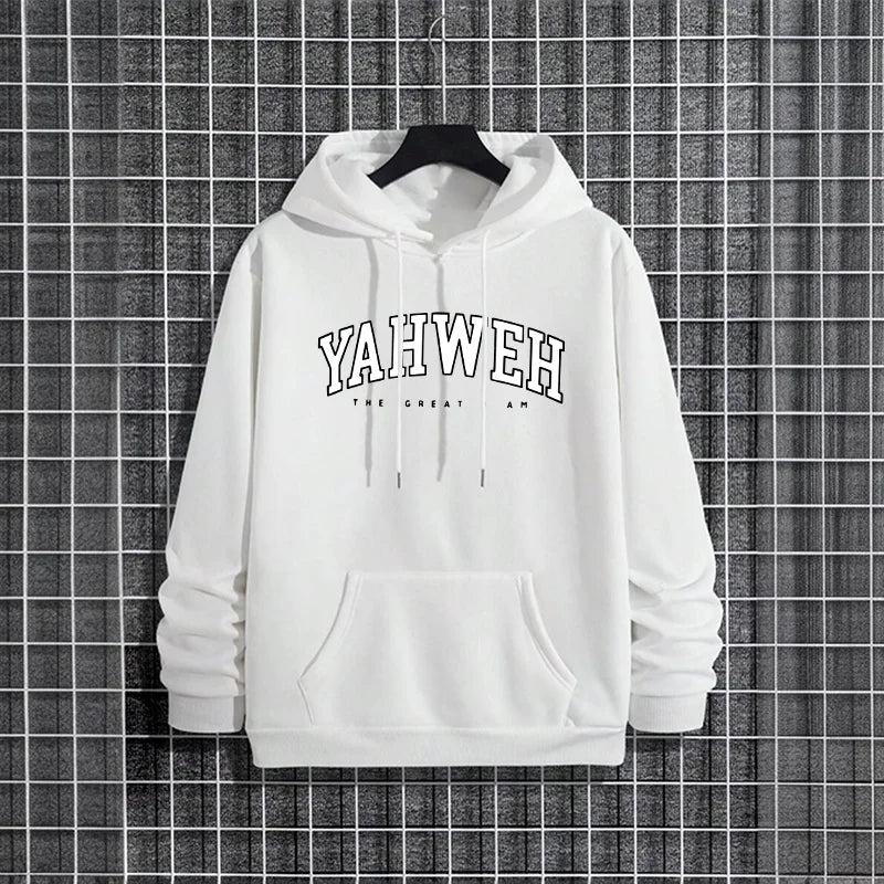 Street Style Mens YAHWEH Hoodies 2025 Urban Fashion Trendy Hooded Sweatshirt Male Hip Hop Casual Wear Autumn Winter Cool Hoody