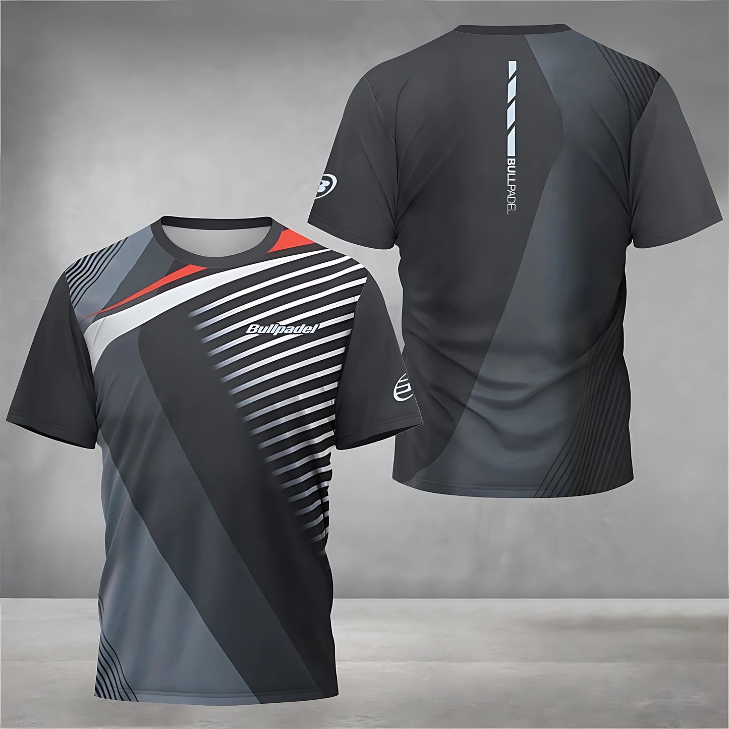 2025 Summer New Men's T-shirt Casual sporty breathable lightweight 3D printed outdoor tennis sport T-shirt