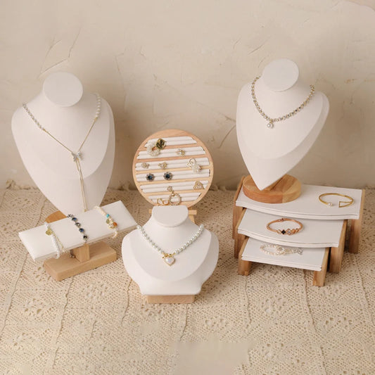 PU Model Bust Show Exhibitor Jewelry Display Necklace Pendants Mannequin Stand Earrings Organizer Ring Bracelet Storage Stand