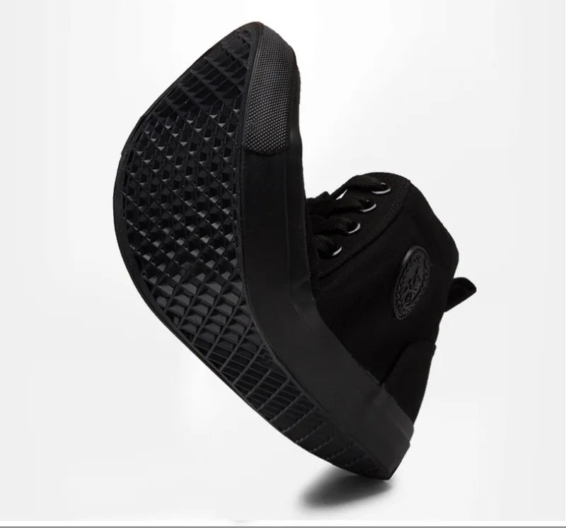 Men's High Top Sneakers Breathable Canvas Casual Shoes Fashion Street Skateboard Shoes for Men Lace Up Vulcanize Shoes Tenis2024