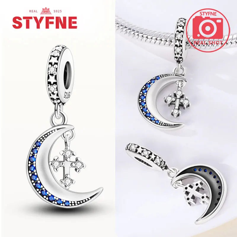 925 Silver Charms Religion Heart Lucky Eye Cross Beads For Original Bracelet Making Pendant for Women Fine Jewelry gifts