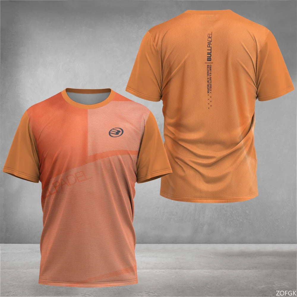 2024 New Padel Element Print Quick-drying Short Sleeve Men's Tennis Breathable Wear Men's Ultra-thin Fitness T-shirt Casual Top