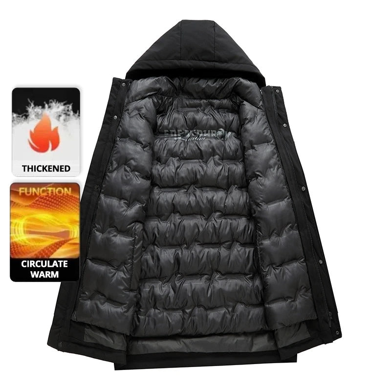 Top Grade Thicken Fashion Winter Casual Outerwear Warm Designer Hooded Parka Coat Mens Newest Jacket Windbreaker Mens Clothes