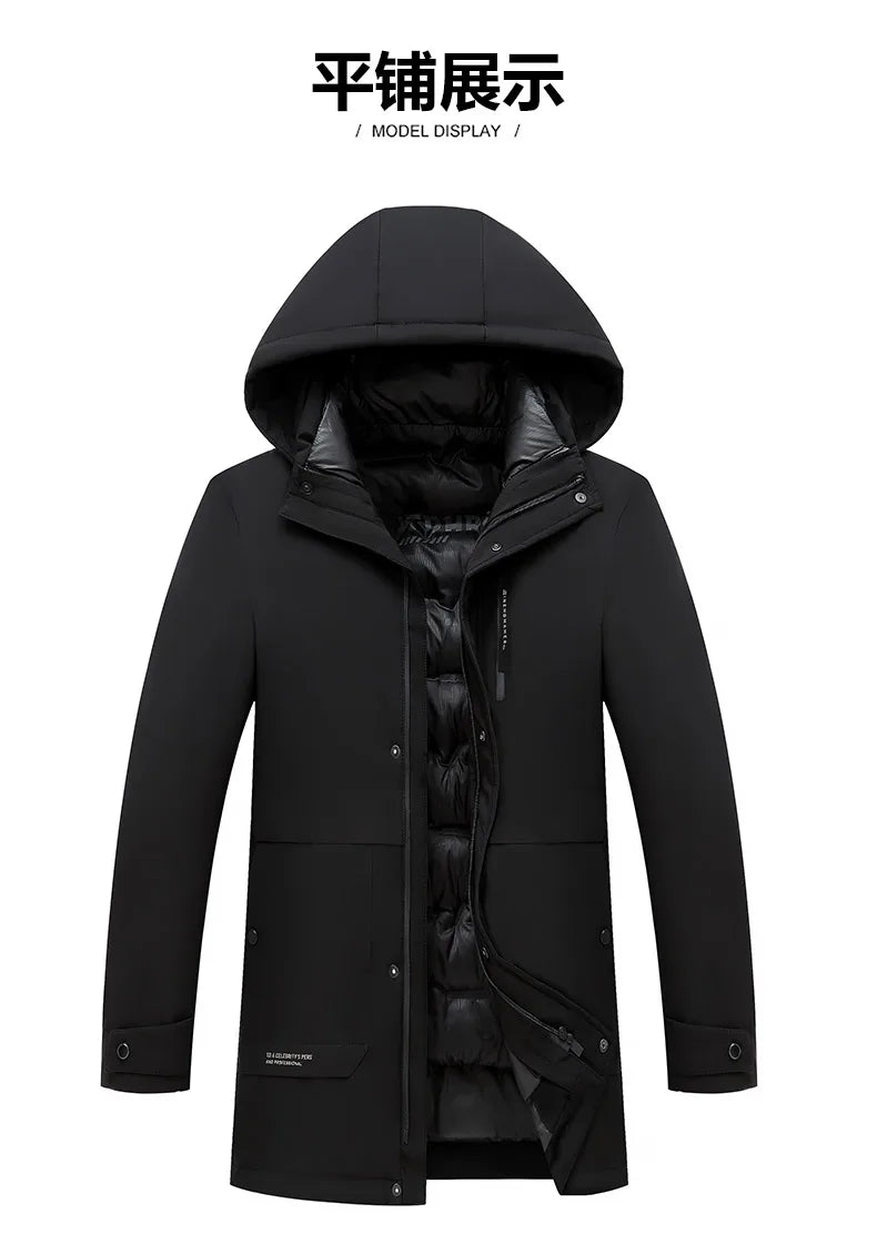 Top Grade Thicken Fashion Winter Casual Outerwear Warm Designer Hooded Parka Coat Mens Newest Jacket Windbreaker Mens Clothes