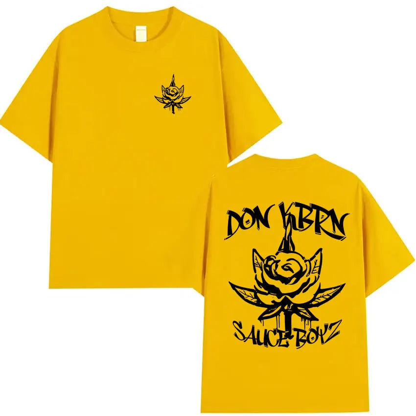 Rapper Eladio Carrion 2025 Trendy Album Double Sided Print T Shirt Mens Hip Hop Summer High Quality T-shirt Loose Oversized Tops