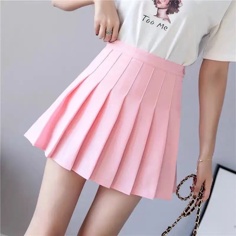 New Women Mini Skirt 2025 Summer New Korean Version College Style Tennis Dance Student Fashionable High Waisted Pleated Skirt