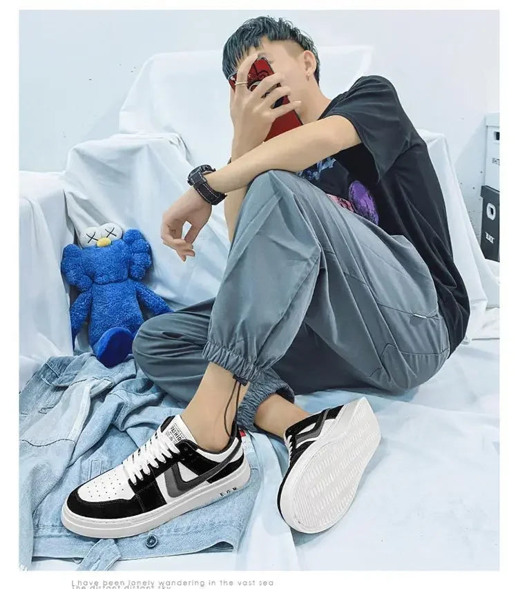 2025 Spring New Men's Sneakers Fashion Casual Board Shoes for Men's Lace Up Versatile Trendy Man's Sports Shoes Flat Bottom