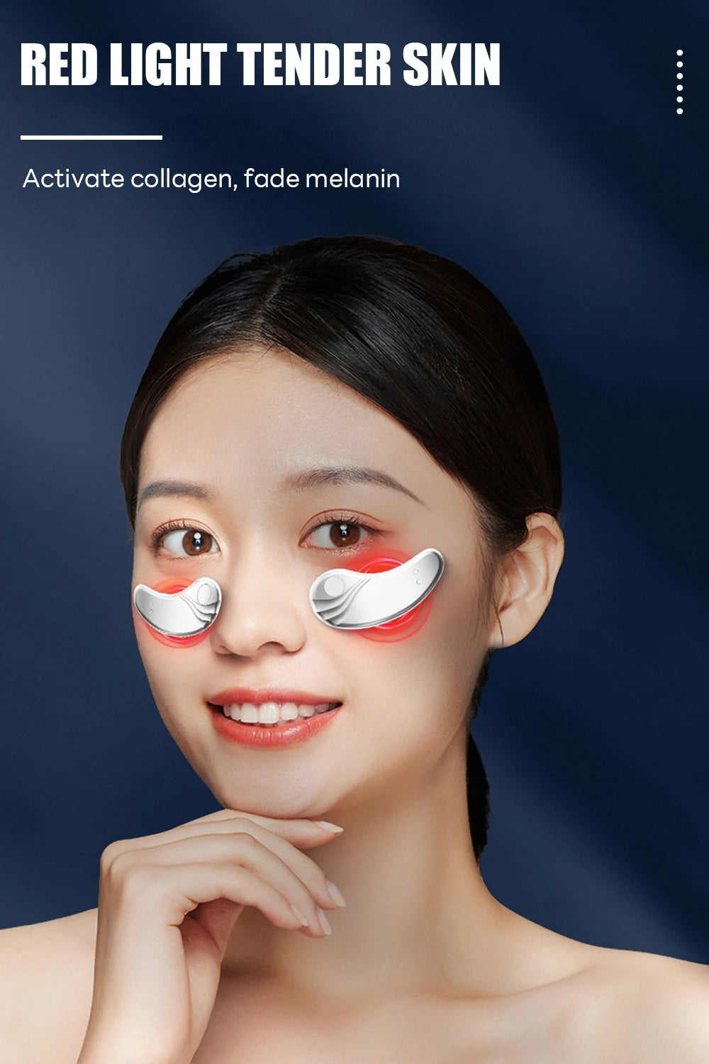 Led Red Light Eye Care Therapy Ems Massager With Gel Patch For Treatment Under Eye Wrinkle Improvement Dark Circles Removal Care