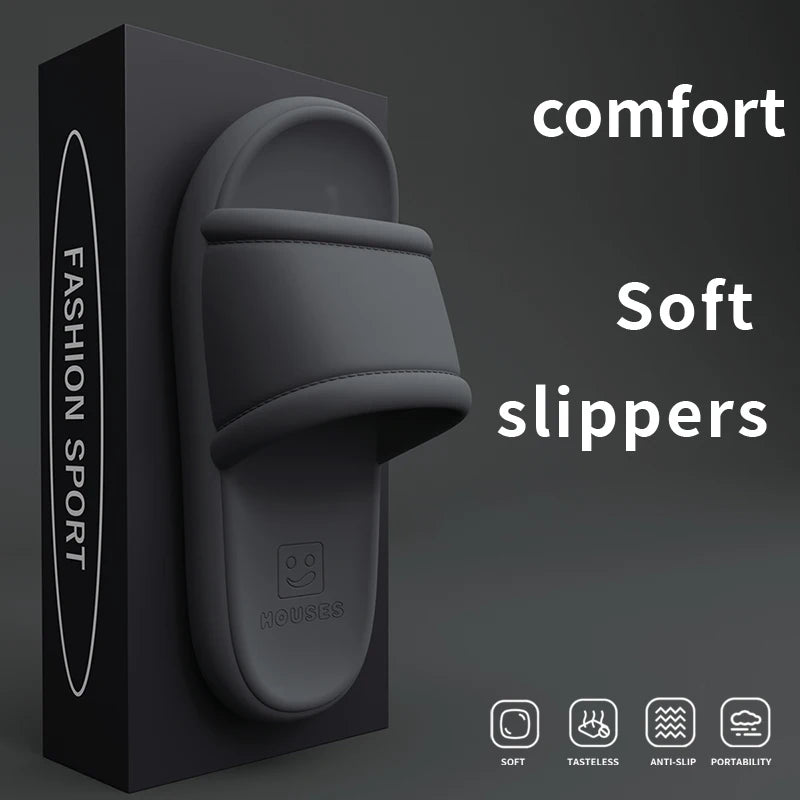 New Men's Slippers EVA Non-slip Bathroom Slipper Soft Comfortable Home Summer Sandal Indoor Bathroom Slippers Male Shower Shoes