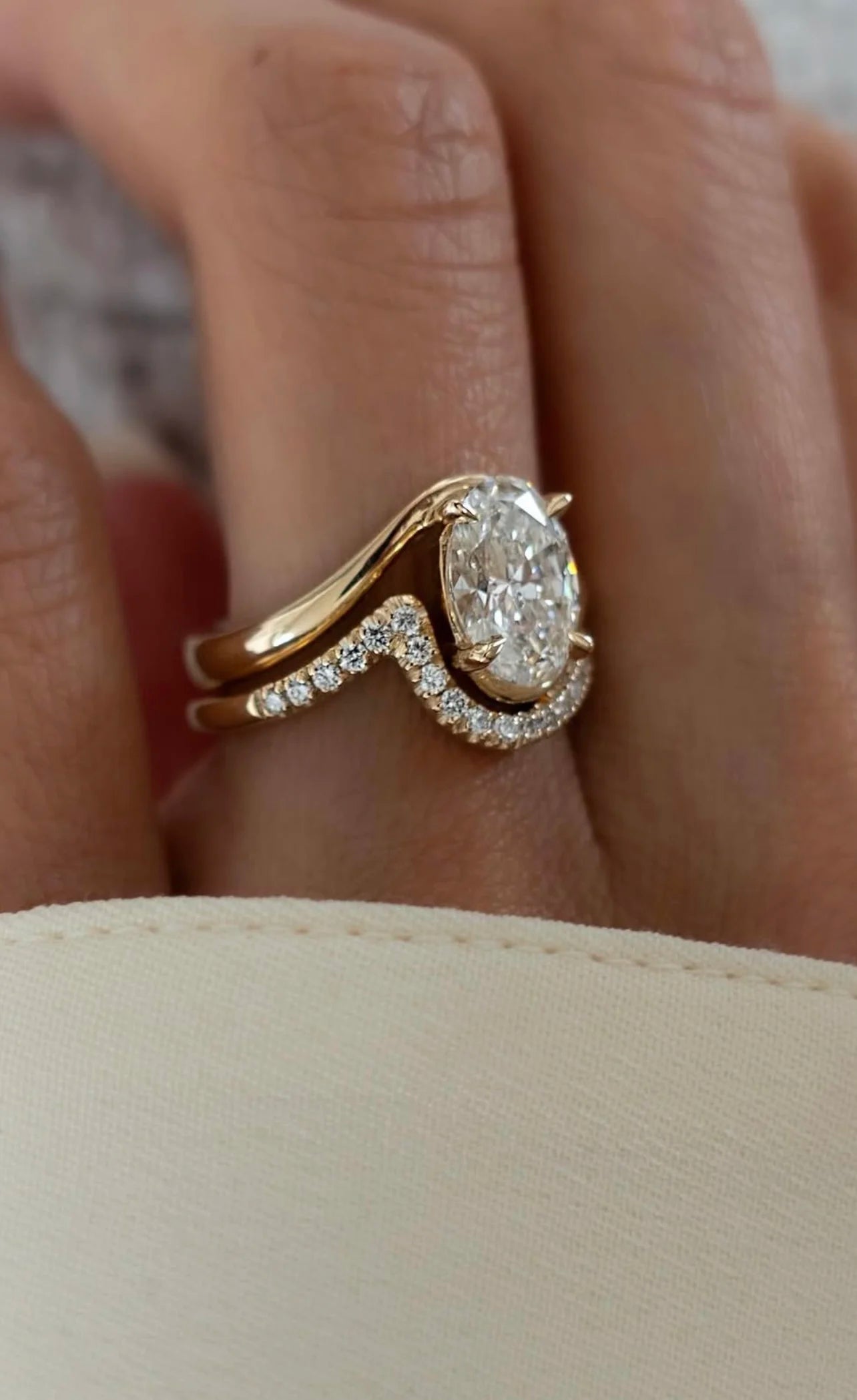 S925 Silver Two-Piece Set, 2.5-Carat Moissanite Combined Ring  suitable for women daily wear, weddings, banquets, holiday gift