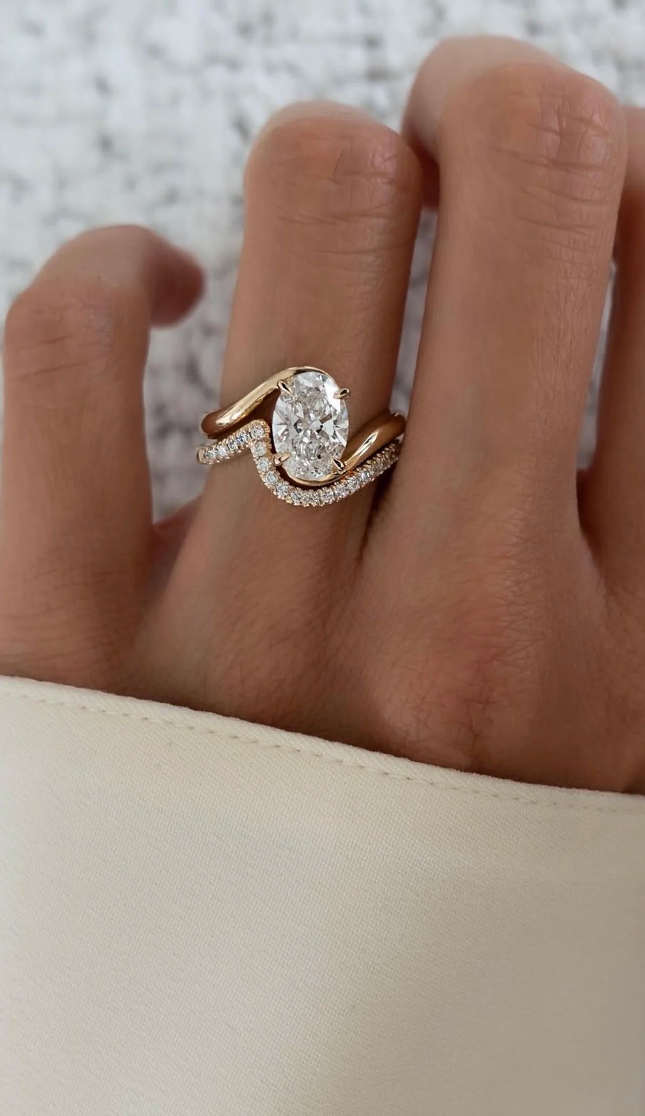 S925 Silver Two-Piece Set, 2.5-Carat Moissanite Combined Ring  suitable for women daily wear, weddings, banquets, holiday gift