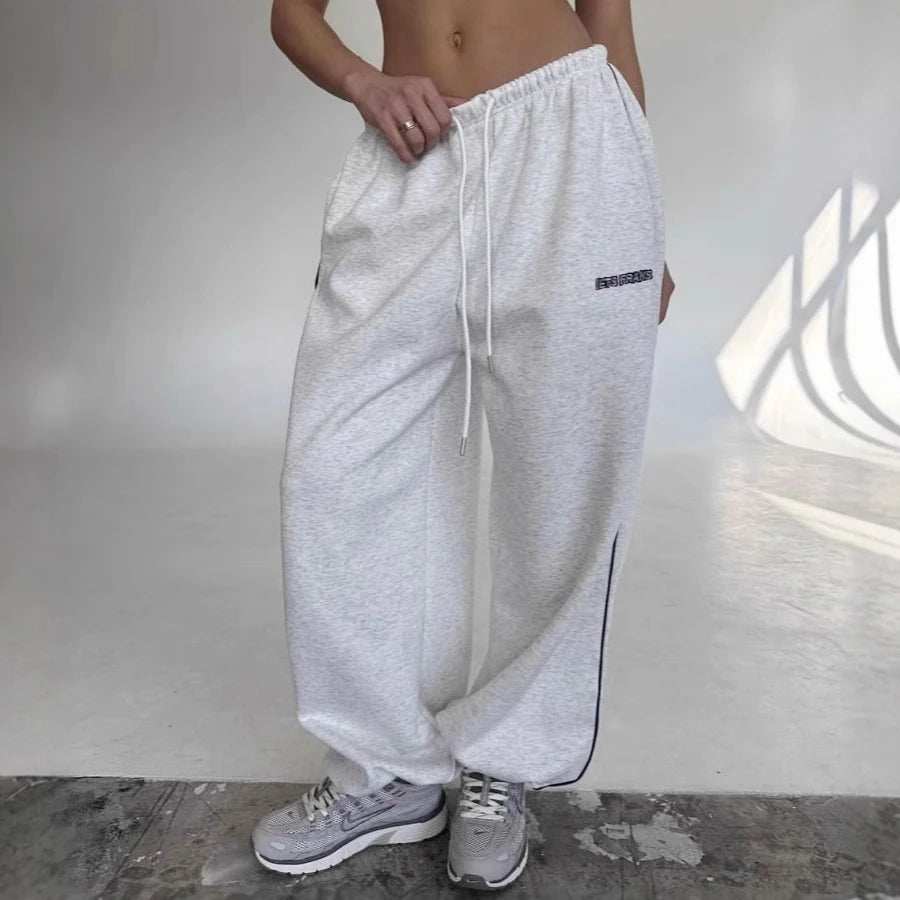 American Black Retro Hip-Hop Oversized Woman Fashion Streetwear Casual Sweatpants Loose Jogging Pants High Waist Wide-Leg Pants