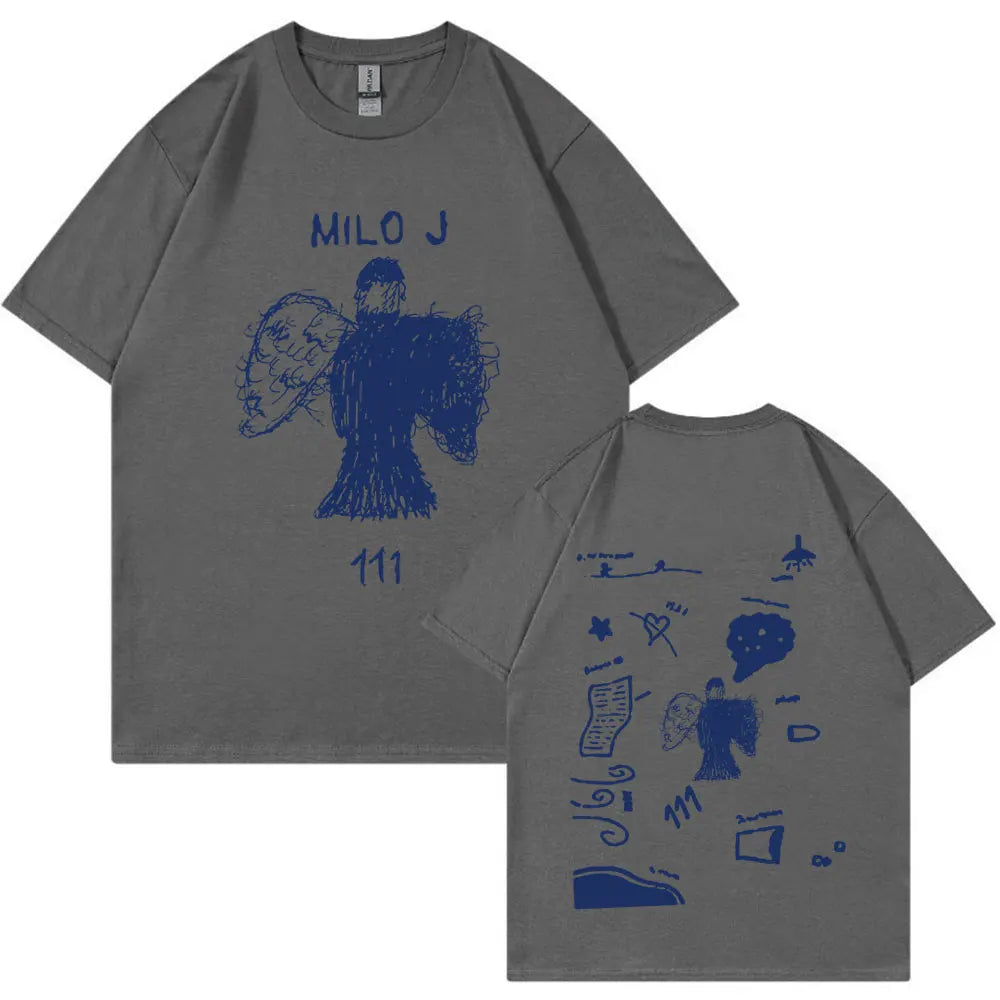 Rapper Milo J 111 Album Merch T Shirt Men Women Clothes Harajuku Hip Hop T-shirt Vintage Cotton Short Slevee T-shirts Streetwear
