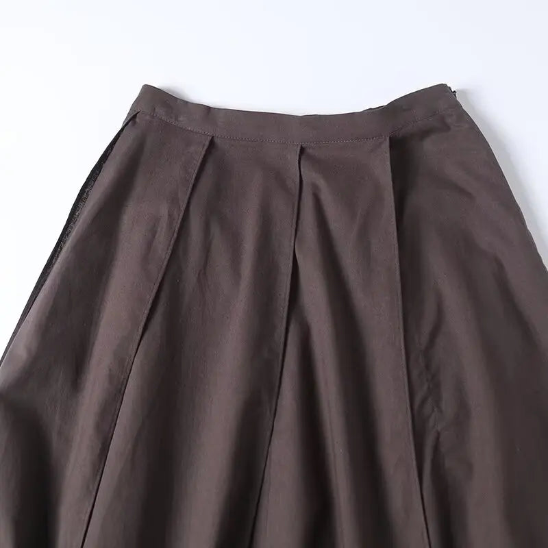 Women's Half Skirt Irregular Design Skirt Solid Color Long Style Temperament Summer New Half Skirt