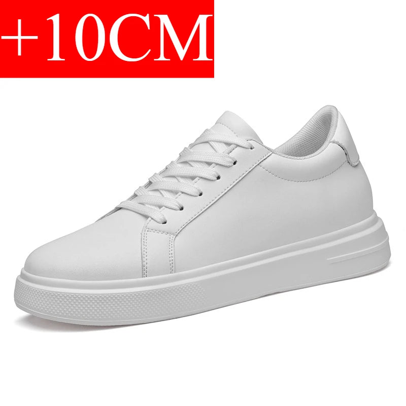 New  Men's Sneakers Elevator Shoes Heightening Height Increase Insole 6-10CM High Heels Shoes Leather Sport Shoes Men Shoes