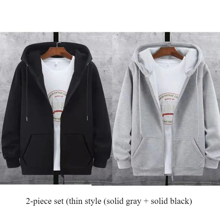 Men's Sherpa Lined Zip Hoodie Heavyweight, Winter Fleece Jacket S-5XL, Oversized Pullover Coat with Hood for Cold Weather