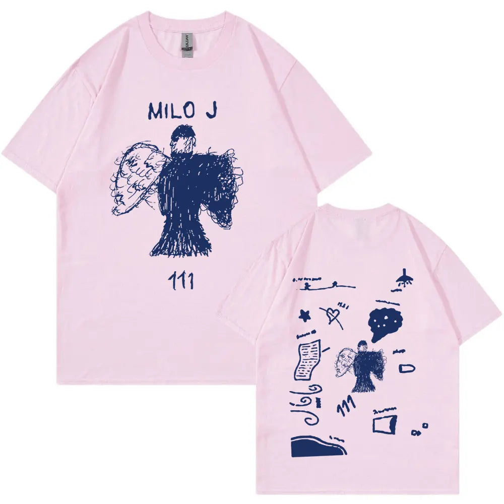 Rapper Milo J 111 Album Merch T Shirt Men Women Clothes Harajuku Hip Hop T-shirt Vintage Cotton Short Slevee T-shirts Streetwear